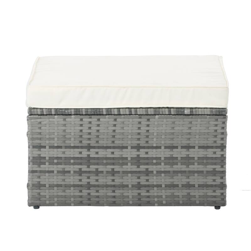 5-Piece Patio Furniture, Outdoor Furniture, Wicker Furniture with Plywood Coffee Table and lift Coffee Table