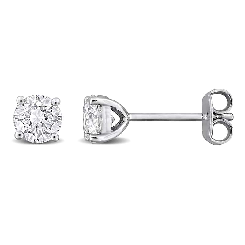 Miadora Sterling Silver Lab Grown Diamond Stud Earrings 1/4 to 1ct tw (GH VS1;VS2) - 1