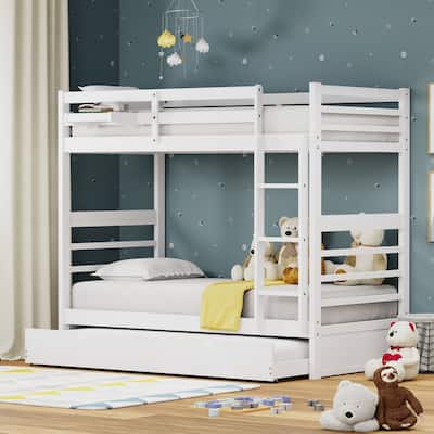 Plana Wood Bunk Bed, Hanging Nightstand and Trundle