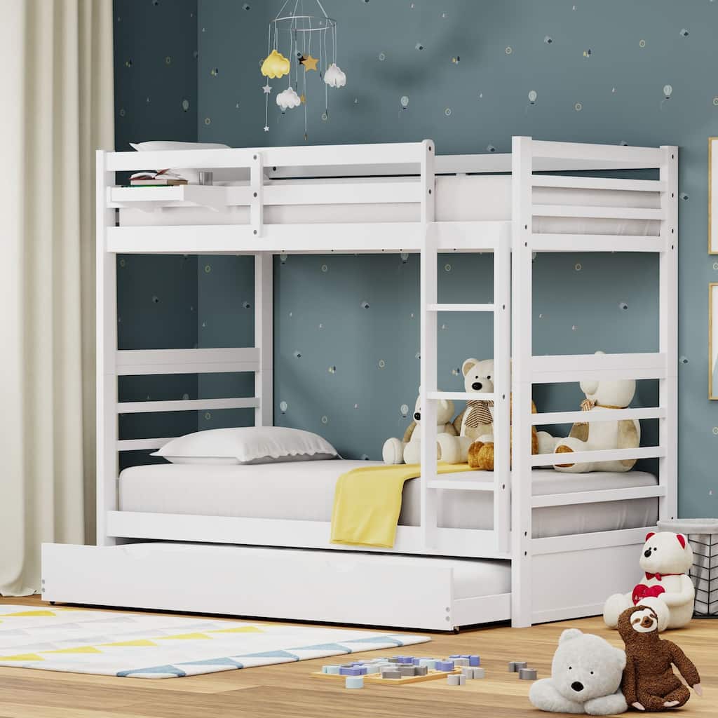 Plana Wood Bunk Bed, Hanging Nightstand and Trundle