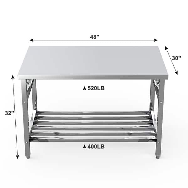 48 x 30 Inches Folding Stainless Steel Work Table Bed Bath & Beyond