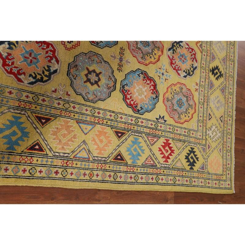 Geometric Kazak Oriental Area Rug Bedroom Handmade Wool Carpet - 5'9" x 8'0"