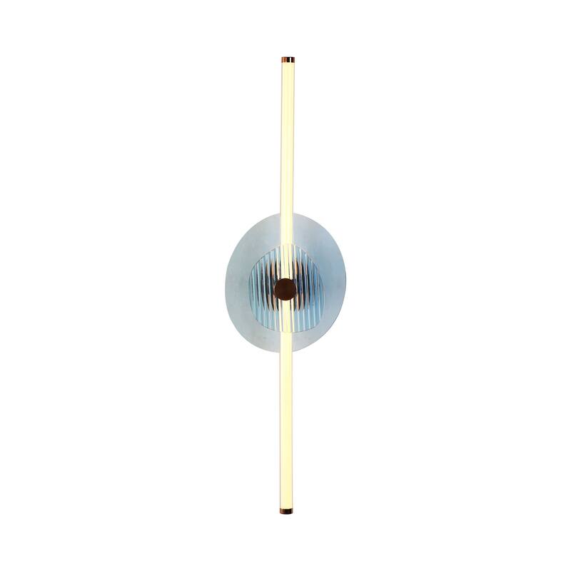 Golden Lighting 3882-39-RG BL Colorella 2 Light 5" Wide Bath Bar - Rose Gold / Hammered Blue / Reeded Blue