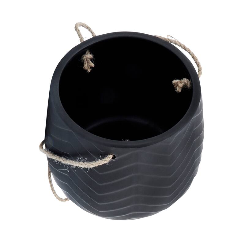 Sagebrook Home Neutral Textured Ceramic Hanging Planter