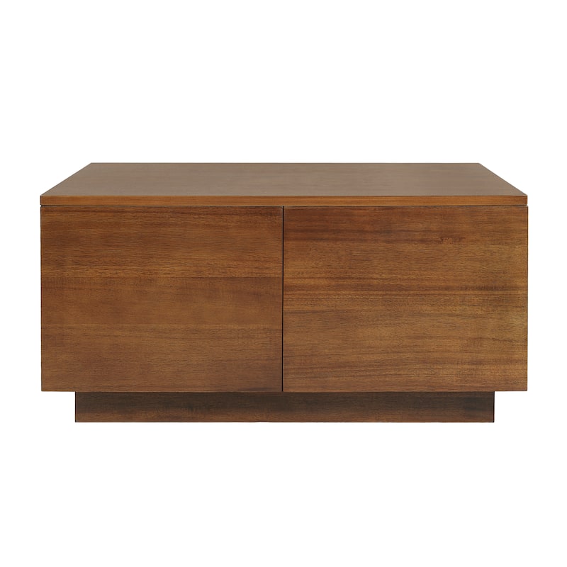 Wood Coffee Table Office Table with Four Storage Drawers, Dining Table Accent Table with Compact Square Design