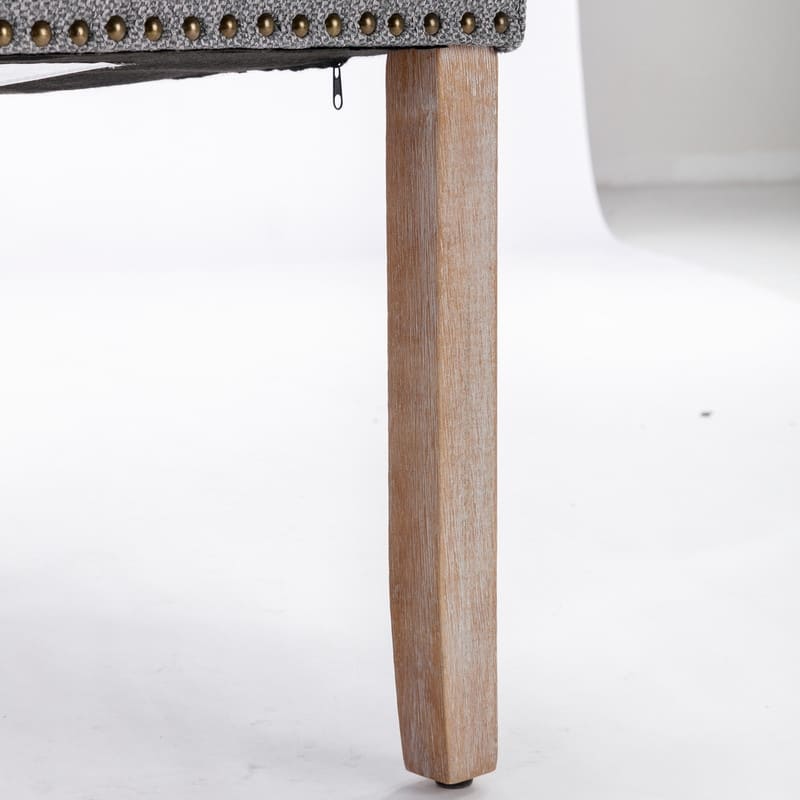 Modern/Contemporary Linen Dining Chair with Solid Wood Legs（Set of 2）