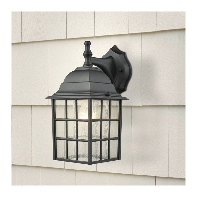 Whitby 12'' High 1-Light Outdoor Sconce - Satin Black - 12 inch Tall - 12 inch Tall - Satin Black