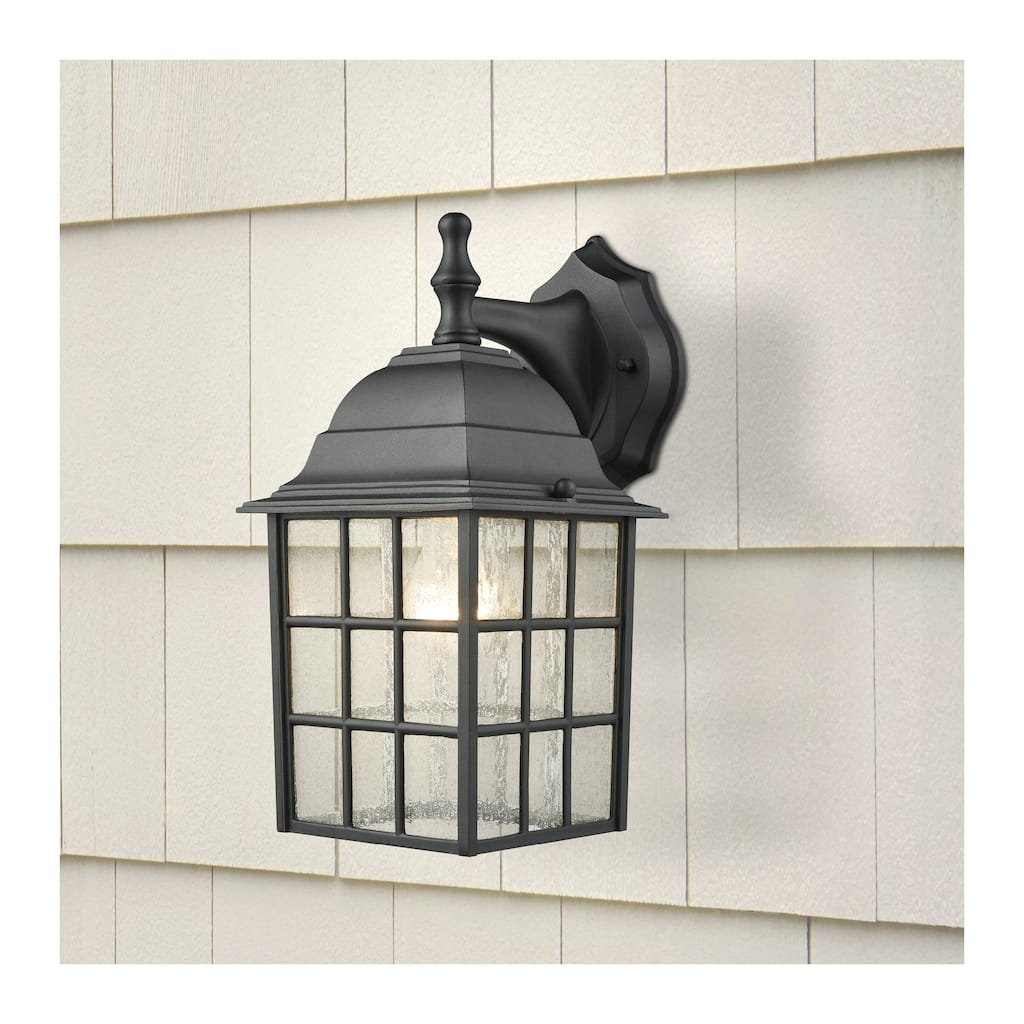 Whitby 12'' High 1-Light Outdoor Sconce - Satin Black - 12 inch Tall