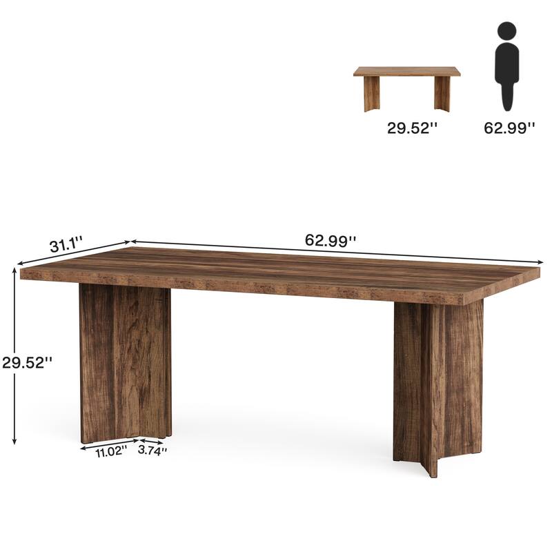 63-Inch Modern Executive Desk Large Office Computer Desk Writing Table