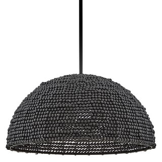 Hinkley Lighting 38464 Dalia 20" Wide Wood Pendant with Beaded Shade
