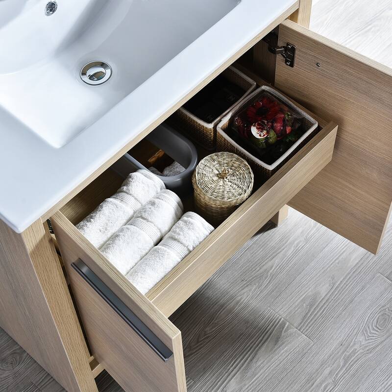 Solid Wood Bathroom Vanity with Mirror Medicine Cabinet