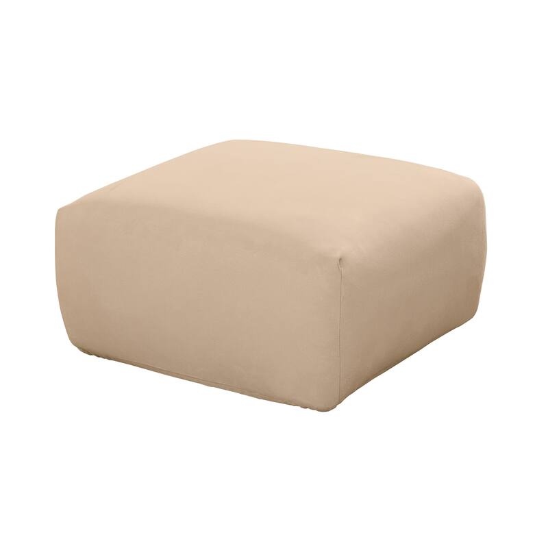 SureFit Stretch Suede Square Ottoman Slipcover with Elastic Bottom