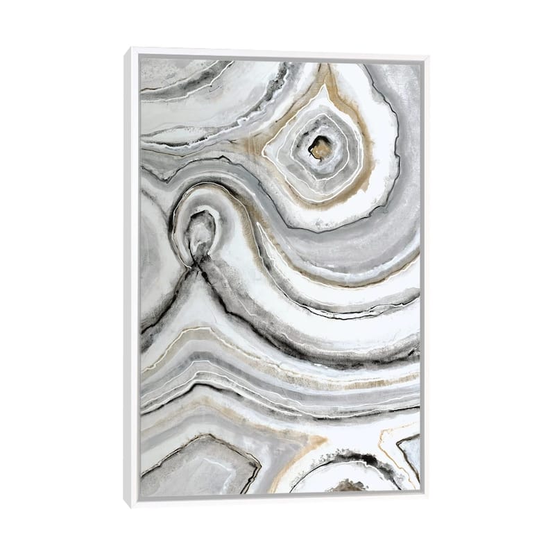 iCanvas "Shades Of Gray I" by Liz Jardine Framed Canvas Print - White - 26x18