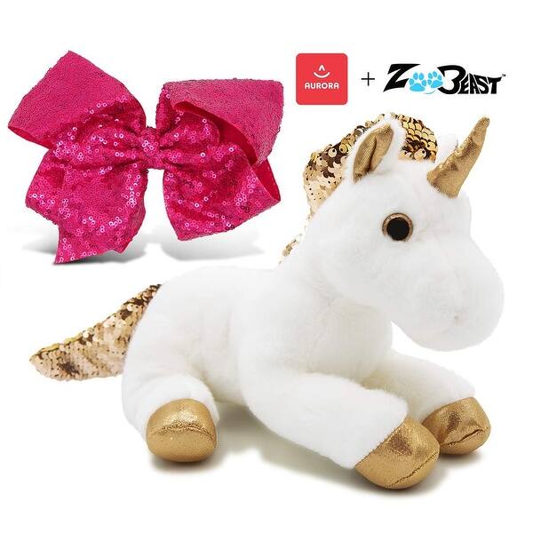 Shop Warp Gadgets Bundle Zoo Beast Giant Sparkly Magenta Sequin Hair Bow And Aurora World Sequin Shimmers 13 Inch Overstock 30363341