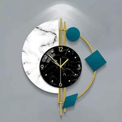 Modern Minimalist Silent Quartz Marble Clock Wall-Mounted