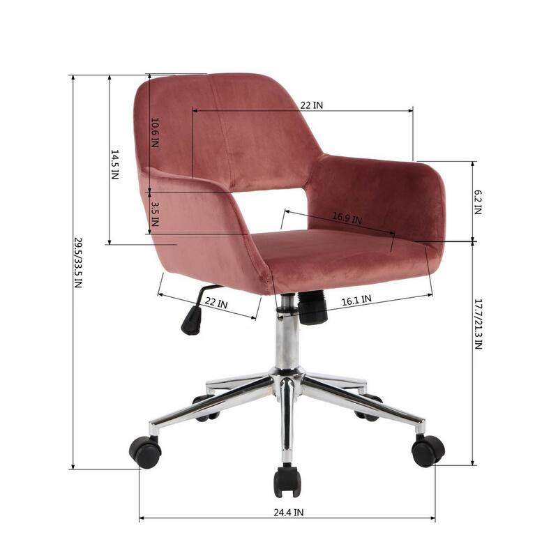Homylin Modern Velvet Upholstered Task Chair with 360 Degree Swivel