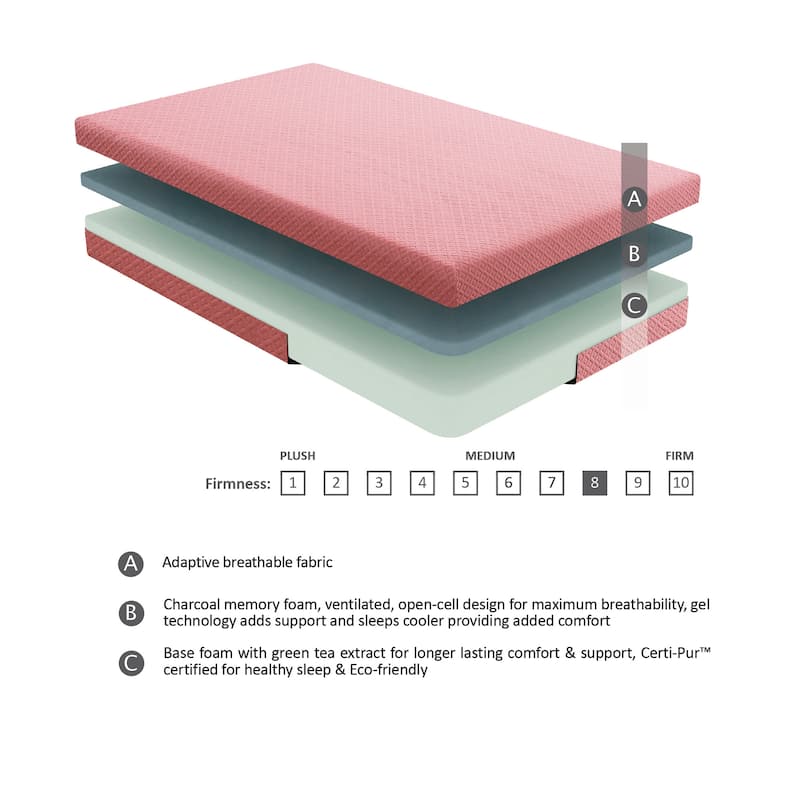 Lay 7-Inch Gel-Infused Memory Foam Mattress