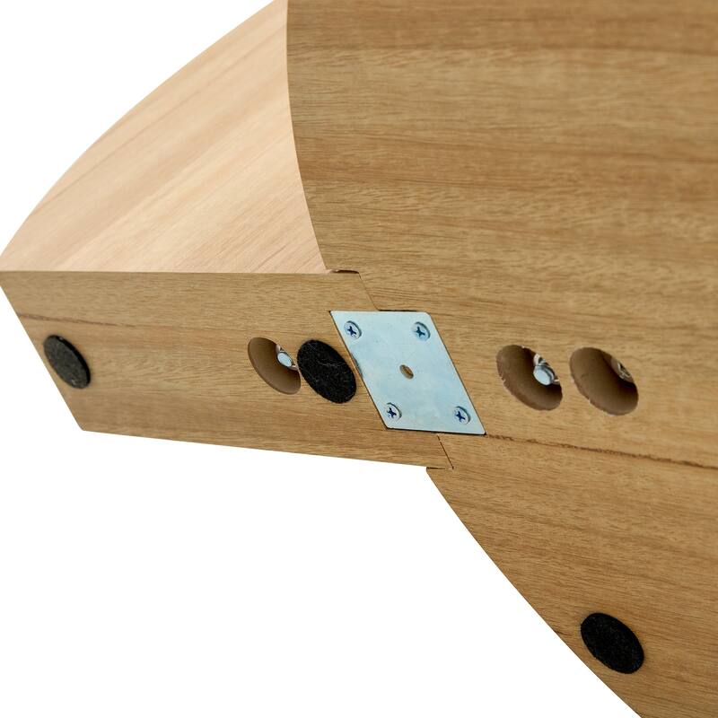 Roomfitters Double Layer Coffee Table with White Marble and Wood Grain Finish, Artistic Modern Design