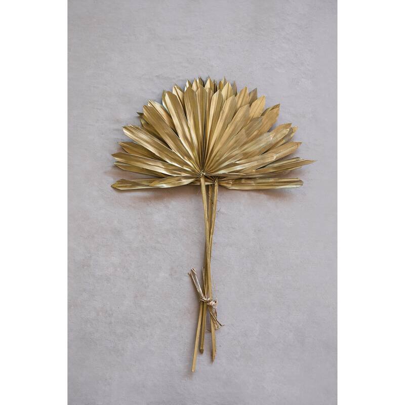 Dried Natural Sun Cut Palm Bunch in Gold Finish