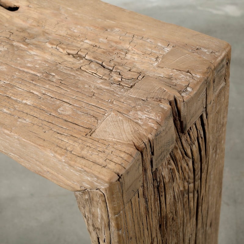 Approx.6-6.5ft Long Vintage Waterfall Console Table Weathered Natural Wood (Size And Finish Vary)