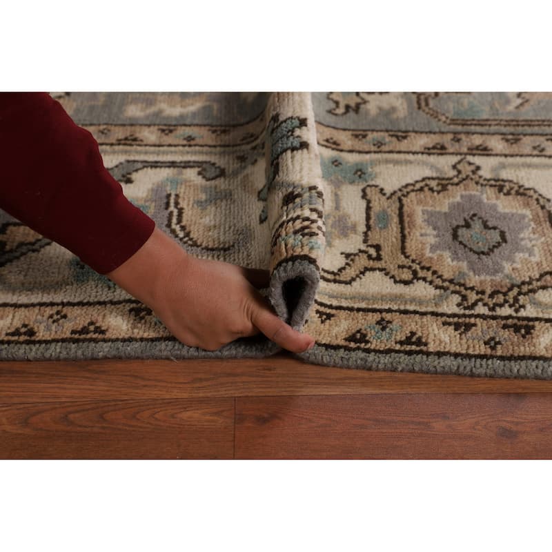 Gray Oushak Oriental Area Rug Handmade Wool Carpet - 8'4" x 9'8"