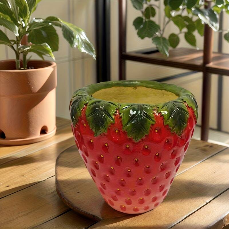 Strawberry-Shaped Planter, Fruit Design for flower herbs small greens