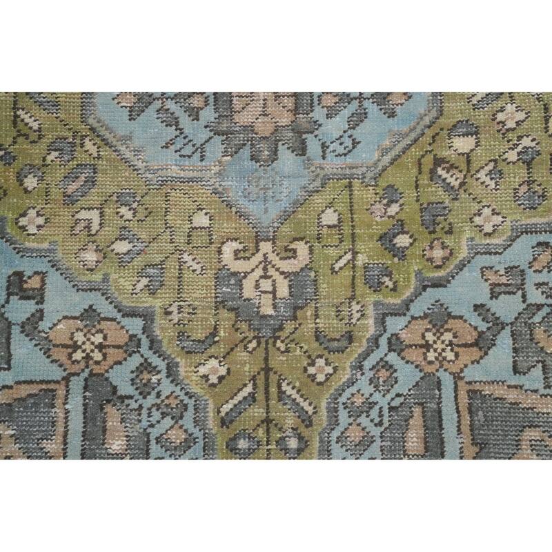 Hand Knotted Oriental 100% Wool Carpet Traditional Medallion Navy Blue & Blues Bakhtiari Area Rug - 6' 7'' X 4' 4''