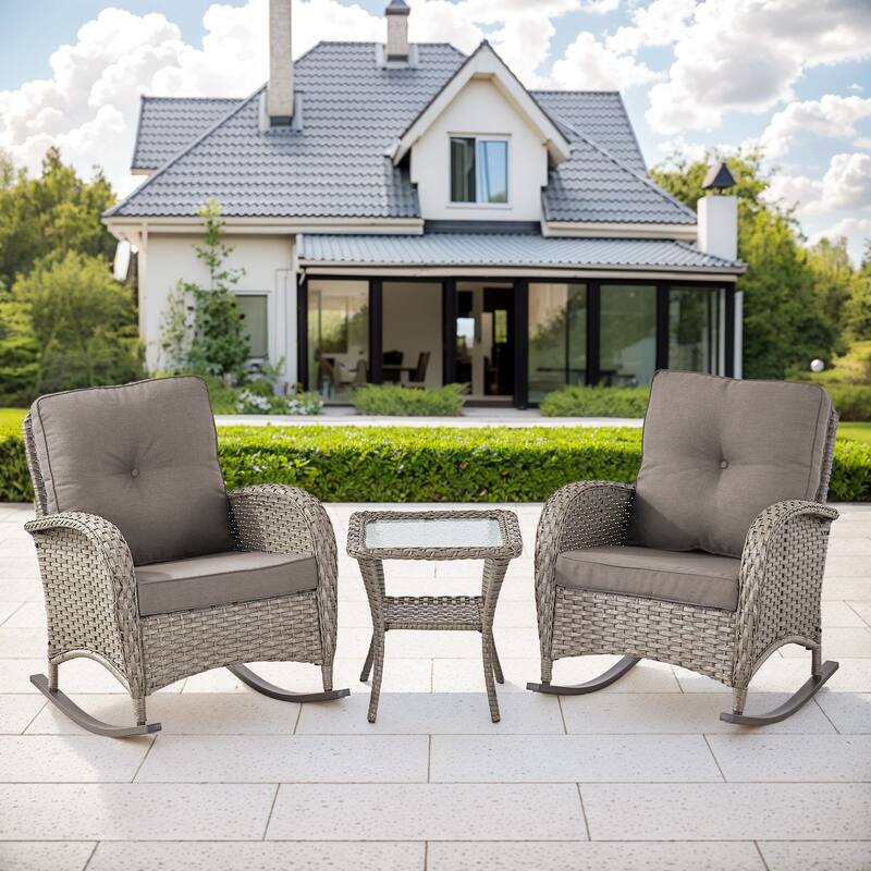 Gymojoy Outdoor Rocking Chairs Set of 2 Patio Furniture Sets
