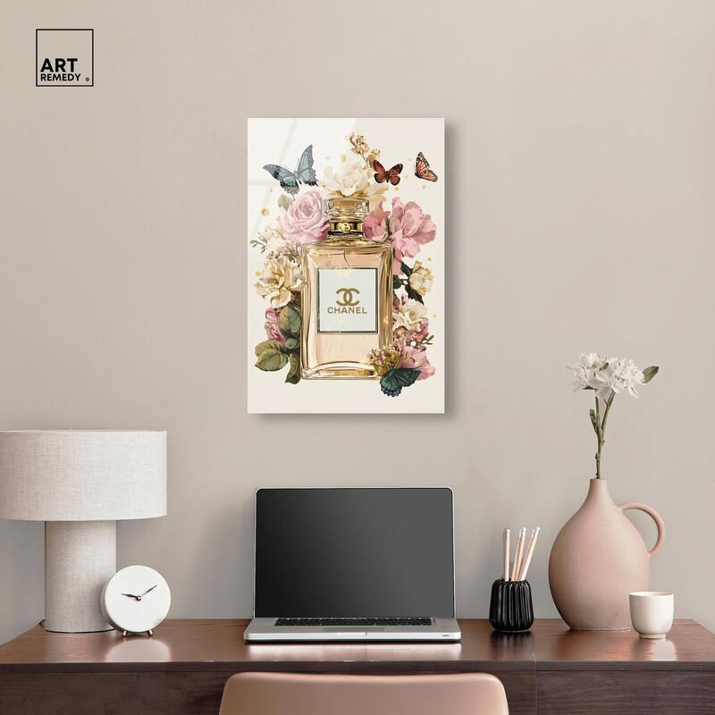 Glam Bloom Butterfly Perfume Acrylic by Art Remedy, Ready to Hang
