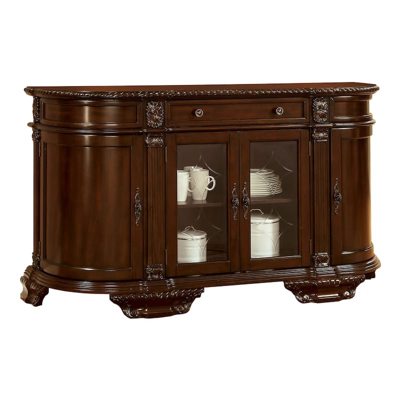 Furniture of America Kova Traditional Cherry Solid Wood 6-shelf Server