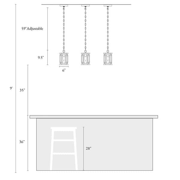 Farmhouse 1-Light Wood Lantern Pendant Cage Light for Kitchen Island - D6"x H 9.5"