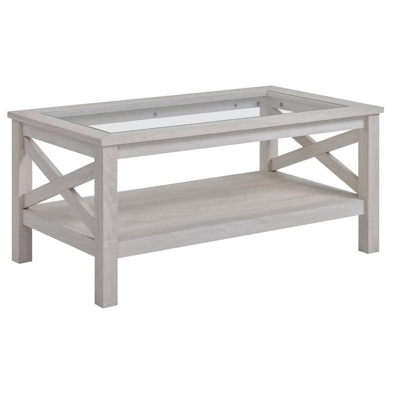 2 Tier Glass Top Coffee Table