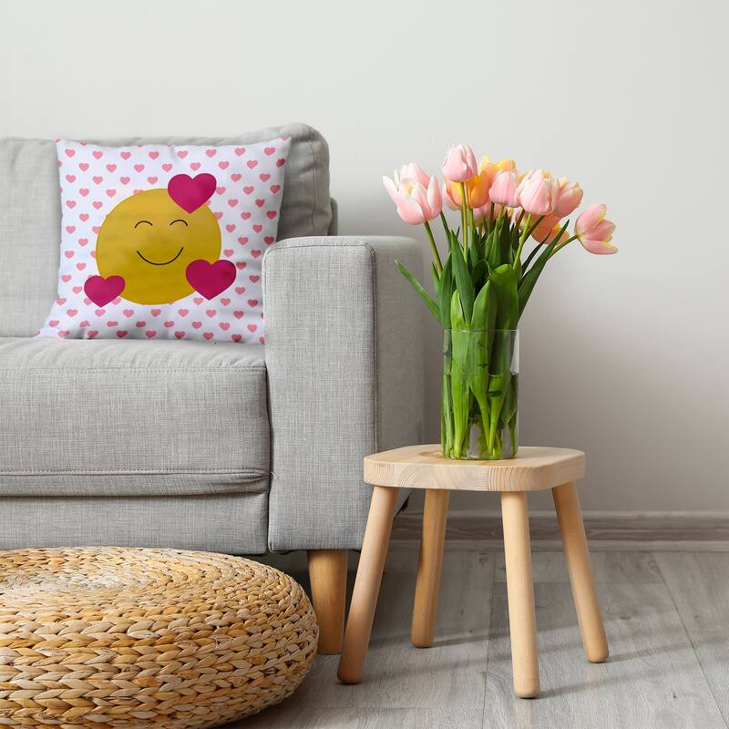 Love Emoji Valentines Day Accent Pillow