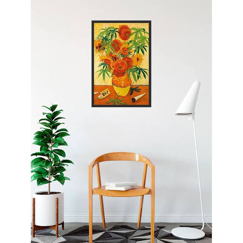 Vincent Van Joint Pot Framed Poster - 24 x 36 Inch