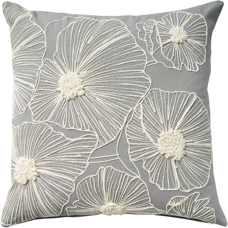 Mina Victory Life Styles Floral Navy Throw Pillow , ( 14" x 24" )