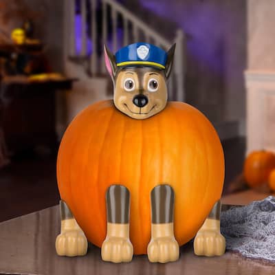 Gemmy Pumpkin Push In Chase Police Pup Nick, brown