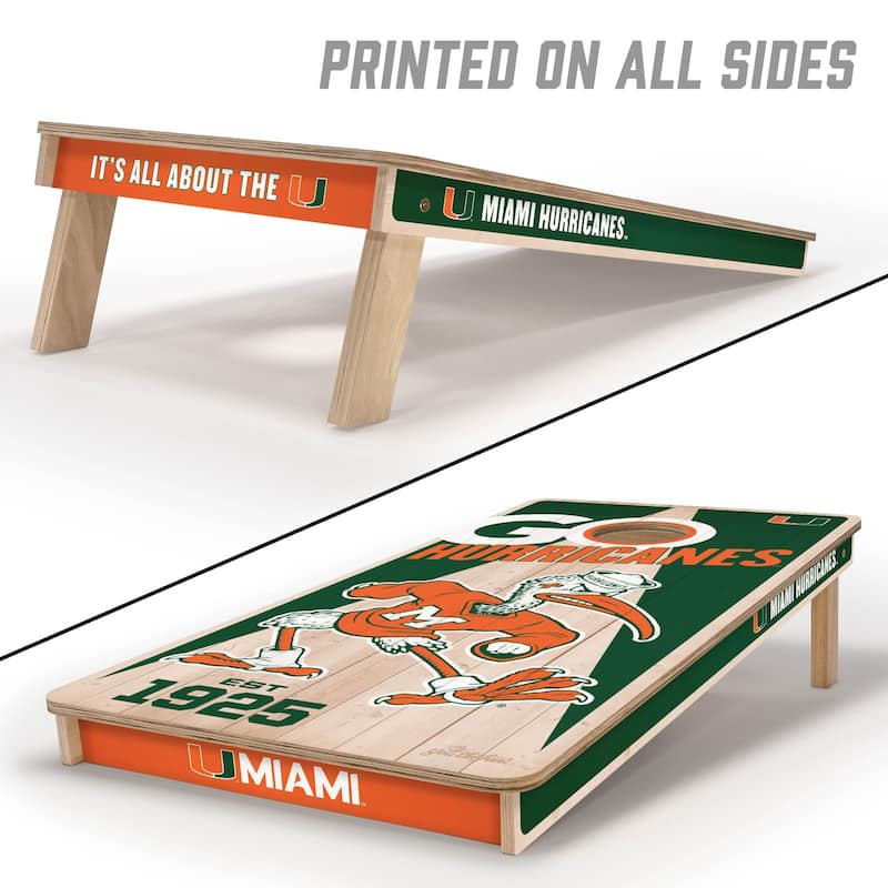 Miami Hurricanes NCAA 2x4 Cornhole Board Set