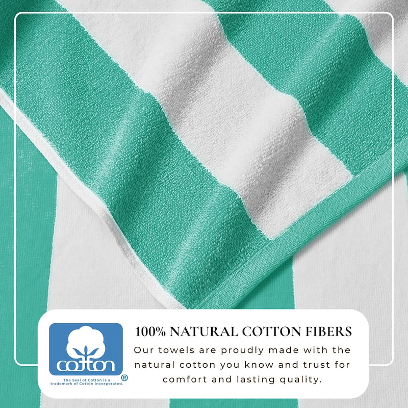 Linery & Co. Cotton Cabana Beach Towel, 4 Pack - 30" x 60"
