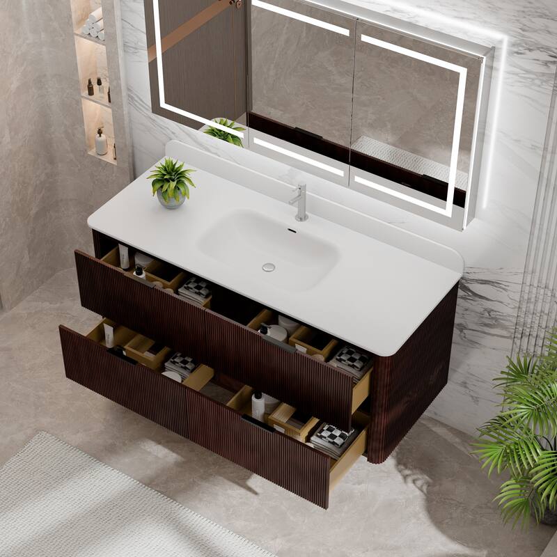 Modland 48" Fluted Floating Vanity with Sink - 48 inch