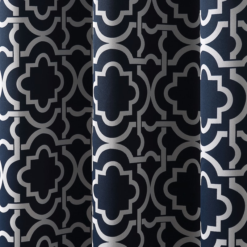 Sun Zero Barnett Trellis Blackout Grommet Curtain Panel, Single Panel