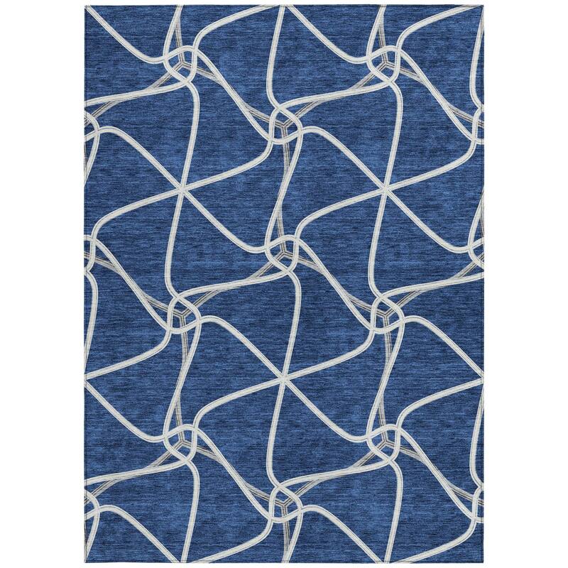 HomeRoots Geometric Contemporary Rectangle Outdoor Rug