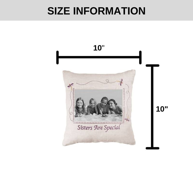 10" x 10" Sisters Are Special Embroidered Picture Throw Pillow