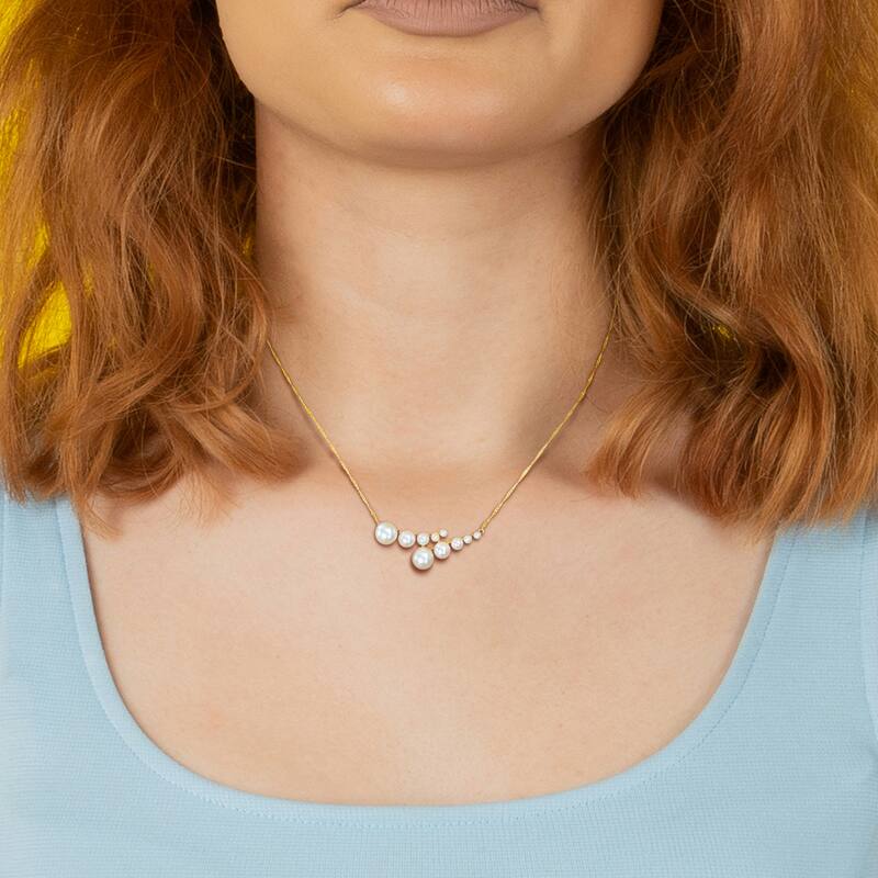 Miadora Graduated Cultured Freshwater Pearl Necklace in 14k Yellow Gold