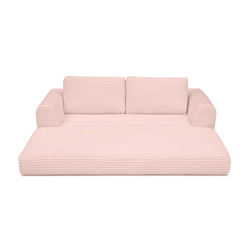 2-in-1 Folding Convertible Sofa Bed, Modern Corduroy Sleeper Couch