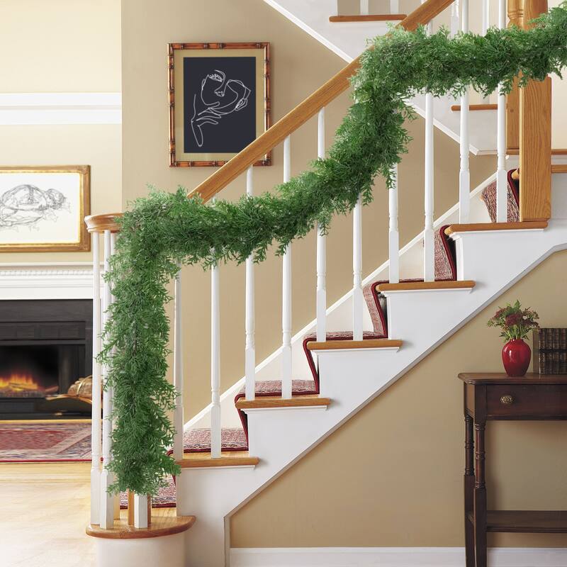 Puleo International 9' x 10" Artificial Christmas Garland with Soft PE Branch Tips