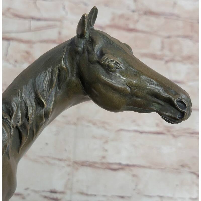 Bronze Western Sculpture Cowboy On Imitative Horseback Statue Figure 14 Inches X 11 Inches