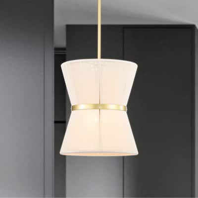 Alice 12 Inch Ivory Rope Gold Pendant with 1 Light