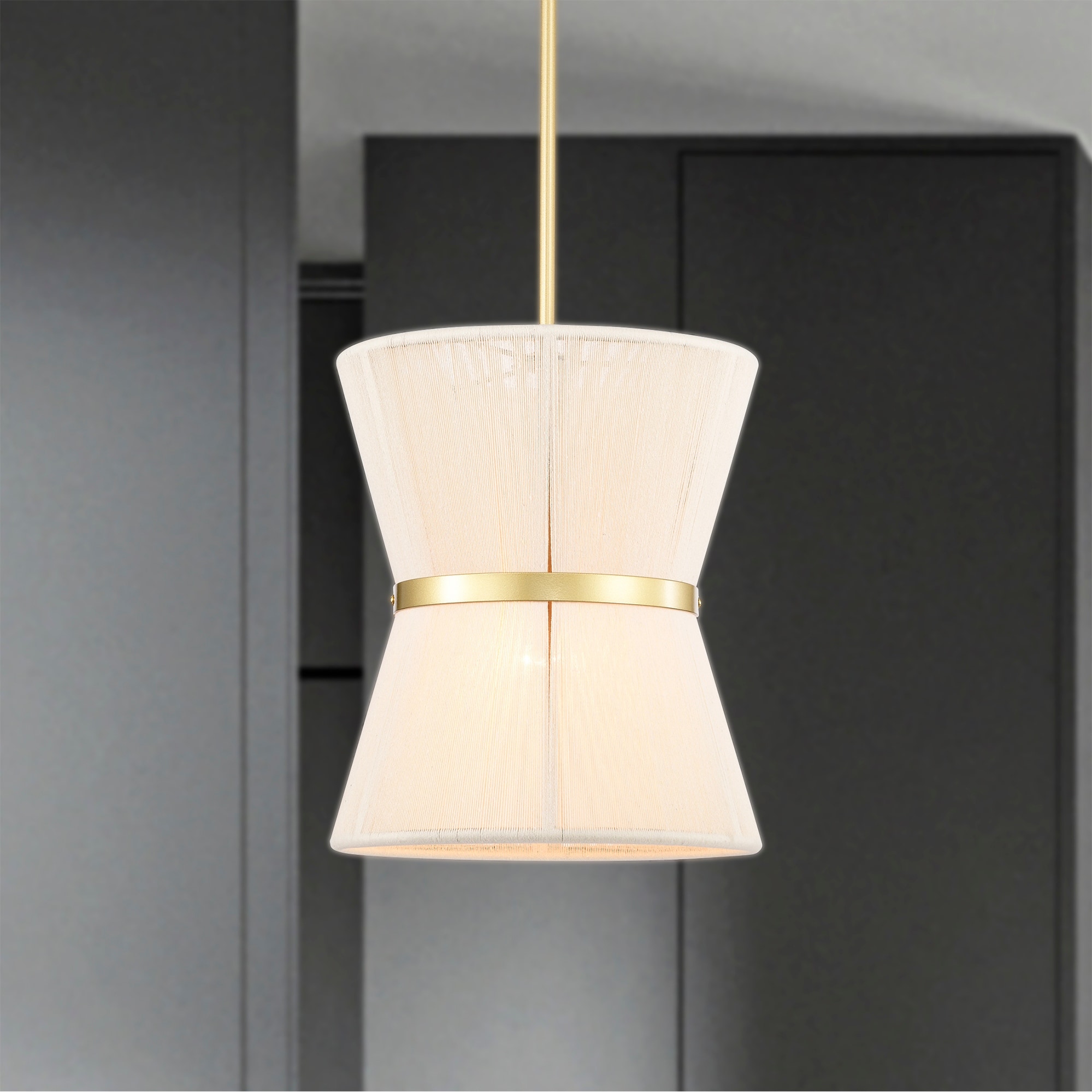 Warehouse of Tiffany Alice 12 Inch Ivory Rope Gold Pendant with 1 Light