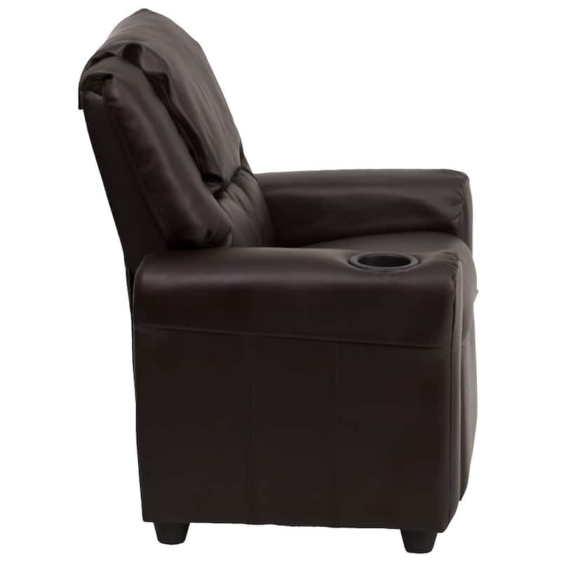 Contemporary Kids Recliner with Cup Holder and Headrest - 24"W x 21.5" - 36.5"D x 27"H