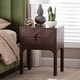 preview thumbnail 20 of 19, Kayla Modern and Contemporary Natural Light Mappa Real Burl Wood 2-Drawer Nightstand